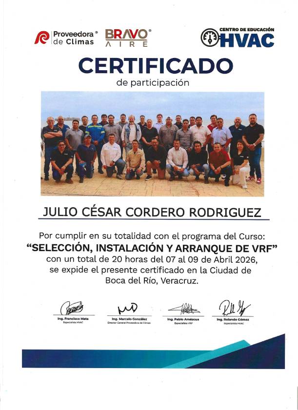 Certificado VRF